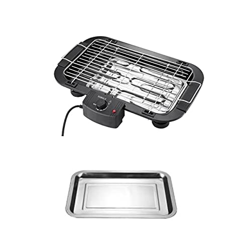 Electric Grills & Electric Griddles - Electric Grill Barbecue Machine Roasting Pan 5 Gear Adjustable Smokeless Electric Griddles BBQ Raclette Grill Indoor 220V (black UK)