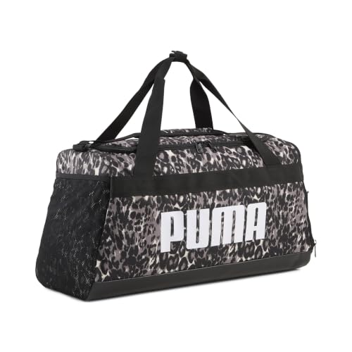 PUMA Erwachsene Challenger 35L Kleine Sporttasche mit Allover-Print OneSize, Mouse Gray Buttercream Leopard AOP Beige Yellow – Ansicht 1