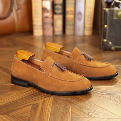 Myallfeet Men's Business Frosted Tassel Footwear Casual Loafers Fashion Suede Low Top Non-Slip Luxury Evening Dress Suit Shoes2