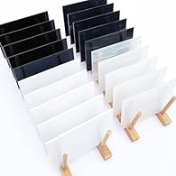 Value Pack: A total of 24 stained glass sheets, including black, white, frosted white, and black gray. Glass Size: Each sheet measures 6 x 4 inches (approx. 15 x 10 cm), about 1/8 inch thick. Easy to Cut: Use a glass cutter or wheeled nippers for acc...