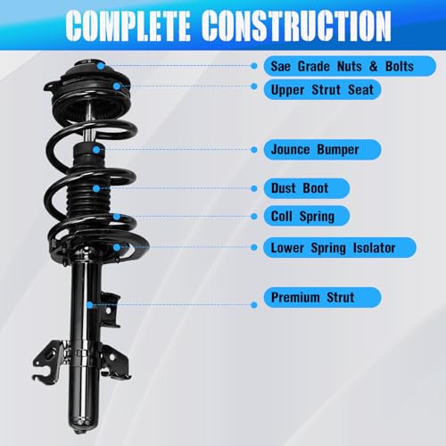 Front Struts Assembly w/Coil Spring Shock Absorbers Replacement for JEEP CHEROKEE 2014-2022 FWD 13611 13612 Set of 2 by TRIBLE SIX - Image 6