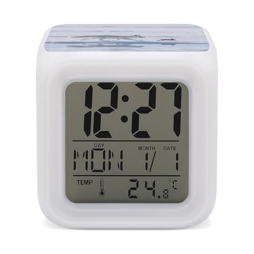 Reloj digital con fecha y temperatura LED para personas mayores 2