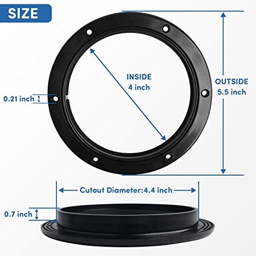 Veithi 6" Circular Non Slip Inspection Hatch -Boat Hatch Deck Plate With Detachable Cover For Rv Marine Boat Kayaks Yacht - Boat Round Non Slip Inspection Hatch With Screws （Black） #TOP5