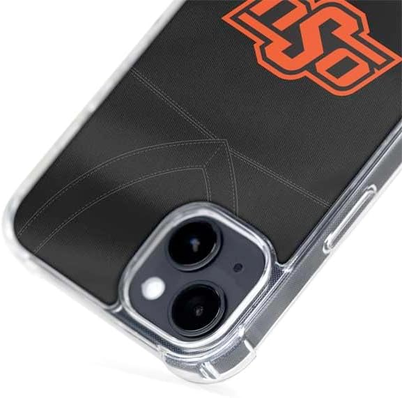Skinit Phone Case Compatible with MagSafe iPhone 15 - Officially Licensed Oklahoma State University Black Jersey Design