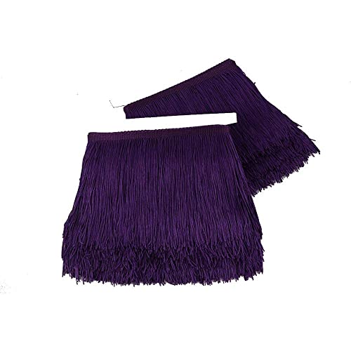 Heartwish268 Fringe Trim Lace Polyerter Fibre Tassel 6Inch Wide 10 Yards Long For Clothes Accessories Latin Wedding Dress Diy Lamp Shade Decoration Black White Red(Purple) #TOP4