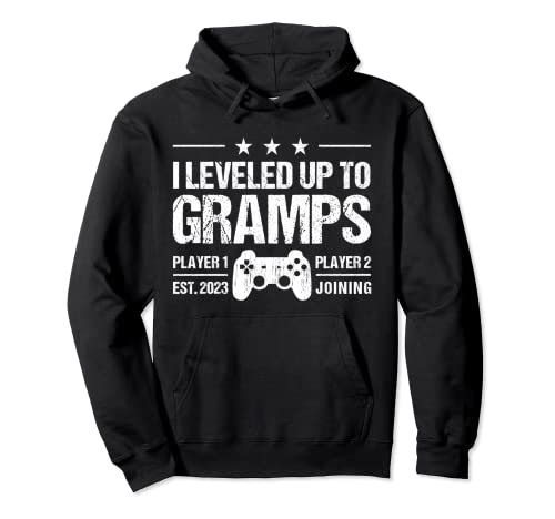 I Leveled Up To Gramps Est 2023 - Funny New Grandpa Gamer Sudadera con Capucha