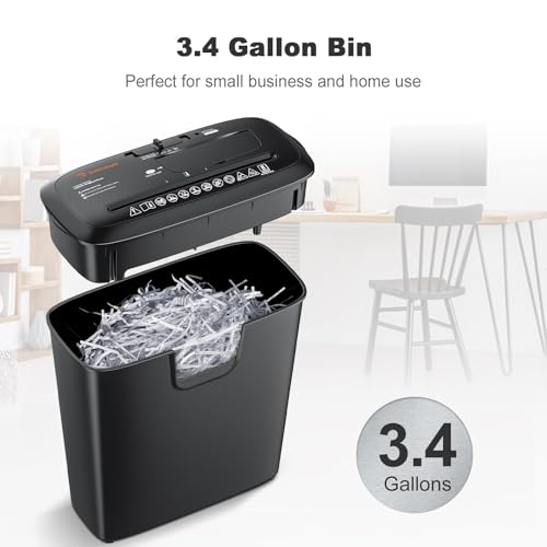 Bonsaii Paper Shredder for Home Use, 8-Sheet StripCut Home Office Shredder, CD/Credit Card Shredder Machine with Overheat Protection, 3.4 Gallons Wastebasket image 5