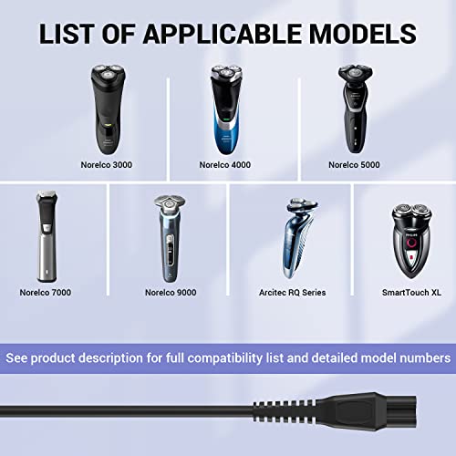 Hq8505 Norelco Charger Cord Fit For Philips Norelco Hq8505 7000 5000 3000 Series Mg5750 Mg7790 Electric Shaver Beard Trimmer Adapter Power Supply Charging Cord 15V Ac Adapter Power Supply Cord #TOP3