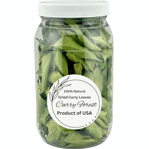 CurryForest Dried Curry Leaves - 100% Natural & Herbicide-Free USA Grown Kari Patta, Pesticide-Free Whole Curry Leaves, Air Dried (10-15g)