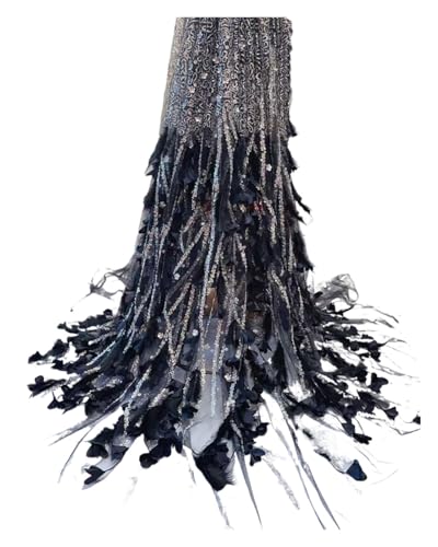 Tissu en dentelle à plumes de haute qualité pour créer des robes de soirée volumineuses