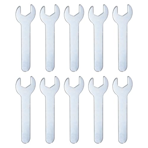 QUARKZMAN 10 Pezzi Chiave a Bussola Piccola Chiave a Bussola Aperta 11X70X1.5mm Metrica a Forma di U Singola Chiave a Bussola Super Sottile a Testa Piana Zincatura Assemblaggio di Mobili