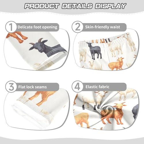 Boccsty Goats Black Brown Girls Leggings Kids Yoga Pants Dance Active Tights 4T3