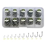 Gxamz 1000pcs 600pcs 300pcs Small Fish Hooks for Freshwater, 10 Specifications of Trout Fishing Hook Set (300pcs, Black)