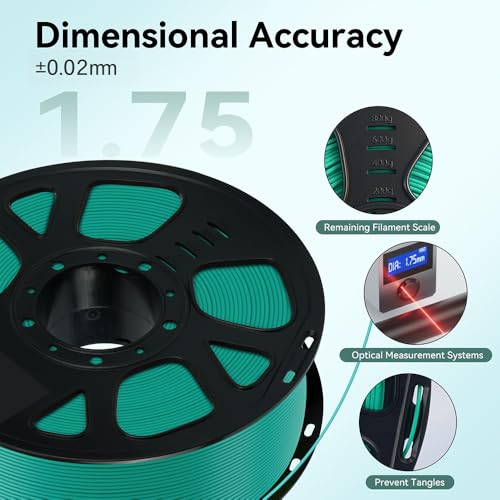 Image of Kingroon 10KG PLA Filament Bundle 1.75mm, 3D Printer Filament Bulk Dimensional Accuracy + /- 0.02mm, 10 Pack 1kg Spool(2.2lbs), Fits for Most FDM 3D Printers, Mint Green