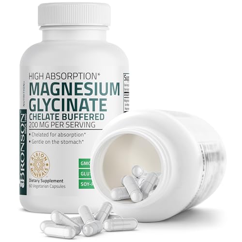image for Bronson Magnesium Glycinate 200 MG per Serving Chelated for High Absor