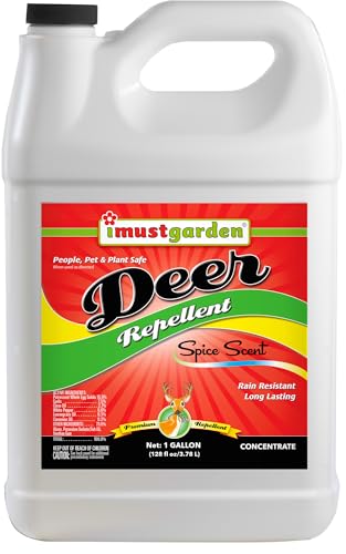 I Must Garden Deer Repellent Concentrate – 1 Gallon: Spice Scent Deer Spray for Plants – Natural Ingredients - Makes 10 Gallons, Covers 40,000 sq. ft.