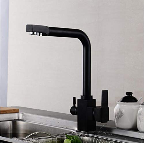 Mitigeur 3 voies noir pour eau filtrée cuisine