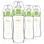 [4-PACK] Green - 8 Ounces Borosilicate GLASS Bottle - Healthier & Cleaner