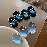 KRISNICE Jelly Glass Cat Eye Gel Polish with Magnet 15ML Holographic Glitter Shimmer Translucent Sheer Color Magnetic Nail Polish Salon DIY at Home (Azure Aurora-MY043)