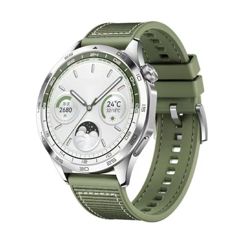 FKMBD �u���C�h �V���R���X�g���b�v Huawei Watch GT5 Pro GT4 46mm�p �o���h ���X�g�o���h Huawei Watch4 GT3�p �u���X���b�g �E�H�b�`�o���h 22mm ���j�o�[�T�� (�O���[��)