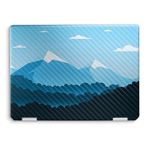 MightySkins Carbon Fiber Skin Compatible with HP Spectre x360 14" (2022) Full Wrap Kit - Poly Mountains | Protective Durable Textured Carbon Fiber Finish | Easy to Apply | Made in The USA