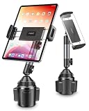 A2C iPad Holder for Car Cup Holder, 5.5" Aluminum Alloy Tri-Pivot Arm
