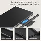 Etui na Remarkable Paper Pro Move, premium folio skórzane, składana holderka na długopis z tyłu, auto wake/sleep, wyście
