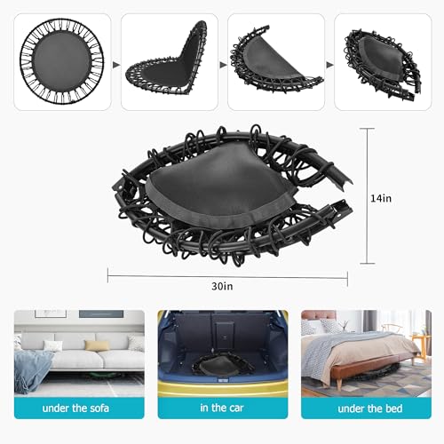 Image of 40 inch /48 inch Rebounder Trampoline for Adults with Bungee Cords, Exercise Rebounder for Adults Indoor /Outdoor Workout, Max Load 450 /550 LBS