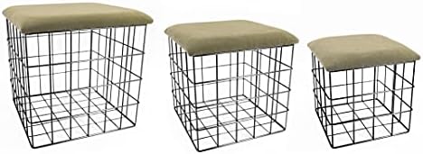 Stool, Metal, Cream, Black, M