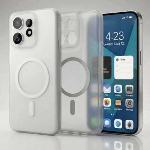 Image of amazon basics Luxury Paper Thin Back Case Cover for Oppo Reno 16 5G | Matte Finish | Compatible with magsafe | (White, Oppo Reno 16 5G)