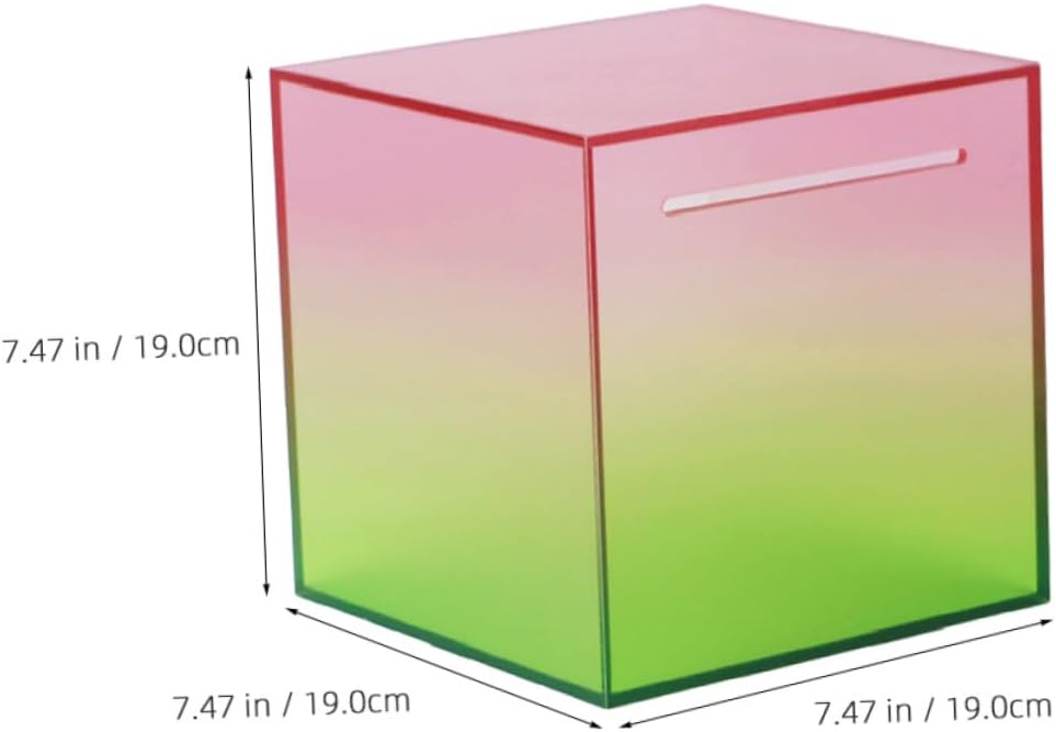 Garneck Money Bank Jar Acrylic Piggy Bank Box Money Storage Cube Boys and Girls Adults