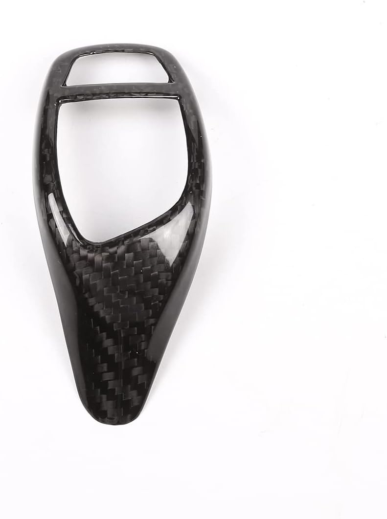 Fit for BMW F20 F21 F22 F23 F30 F34 F35 F10 F11 F07 F18 F15 F16 F01 X3 X4 Real Carbon Fiber Interior Accessories Center Control Shift Knob Head Decoration Cover (Style A Black)