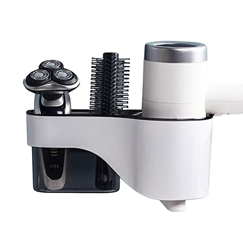 TUAKIMCE Support de câble pour sèche-cheveux - Sans perçage - Autocollant - Organiseur de salle de bain - En plastique - Support mural pour salle de bain (type B) Cover