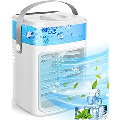 UOKOO Portable Air Conditioner Personal Air Cooler 4 in 1 Air Conditioner, Compact Evaporative Cooler Air Humidifier, 3 Wind Speed Desktop Air Conditioner Fan, Suitable for Home/Office/Outdoor Cover
