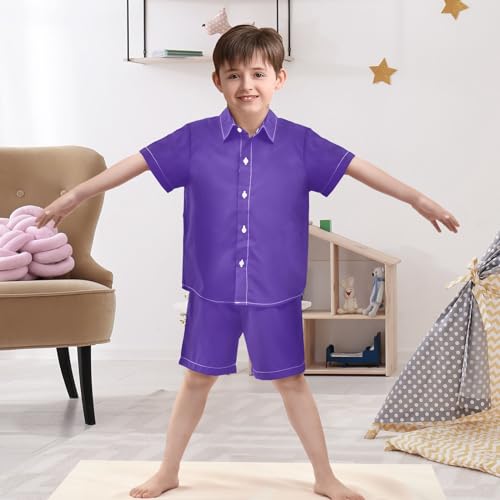 Image of 3T Toddler Boy Shorts Set Black Hawaiian Button Down Shirts Summer Outfits for Little Boy