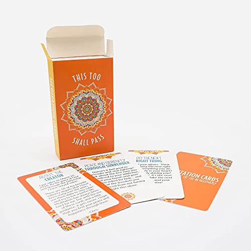 Sober Meditation Cards (Yellow) - Stress Relief Mindfulness Cards For Meditation Relaxation - Encouragement Cards - Compact Size Sobriety Gifts For Men & Women - 50 Slogans Per Deck #TOP2