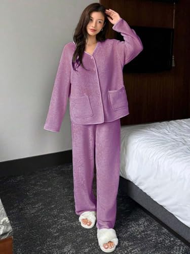 Image of KOTTY Women's Winter Lounge Set | Ultra-Soft Cozy Two-Piece Fleece Outfit for Stylish Warmth