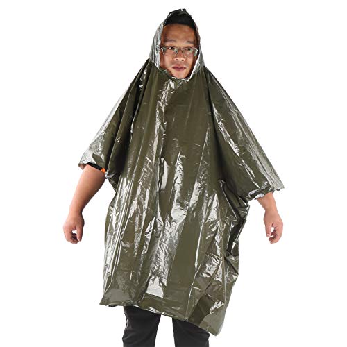 Capa de chuva de sobrevivência de acampamento, capa de chuva de emergência de grande capacidade com