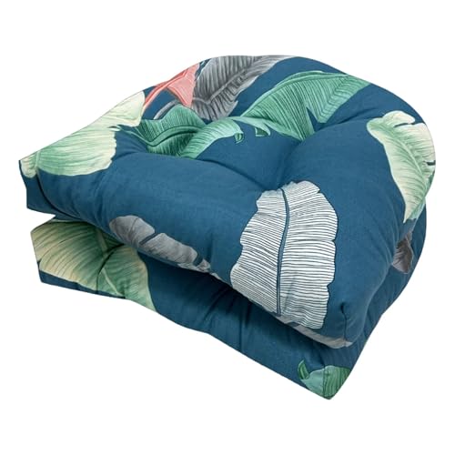 TESICA Blue Teal Patio Seat Pad for Indoor Outdoor Chair Use