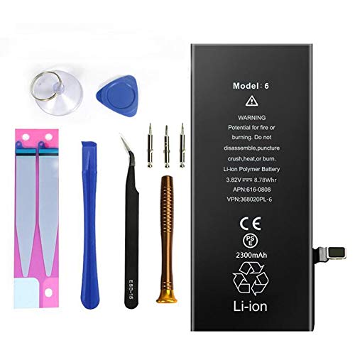 Battery for iPhone 6,FFOGG 2300 mAh New Replacement Battery with Complete Repair Tool Kits and Installation Instruction,Not Used for iPhone 6s or 6plus,DIY