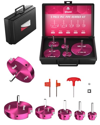 PVC Pipe Reamer Kit with 5 sizes for standard drills