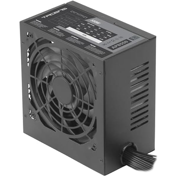 Tacens Anima APB550, Zasilacz PC ATX 550W, 80Plus Bronze 85%, Technologie SMD i DC-DC, Ultra-cichy Wentylator 12cm, Japońskie Kondensatory 105º, Kable Premium o Fakturze, Czarny