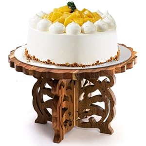 12″ Wood Cake Stand, Acacia W...