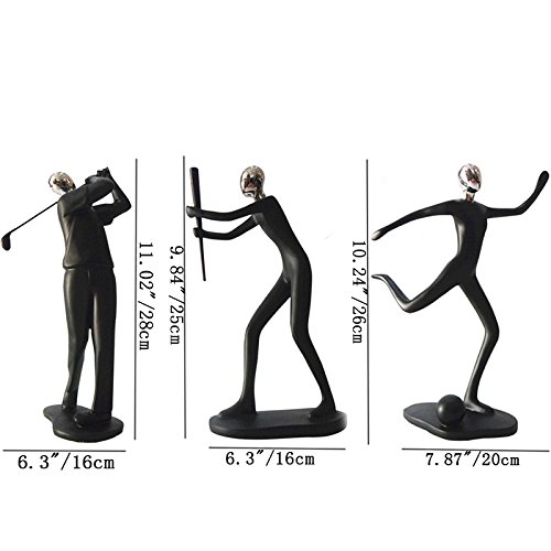 Zz Lighting Fashion Resin Art Sports Man Set Figure Home Office Desk Wall Unique Decor Sculpture Holiday Birthday Gift (Baseball Golf B & Football) #TOP1