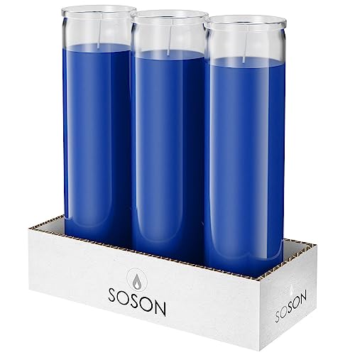 Simply Soson 2x8 inch Blue Devotional Candles in Glass Jar