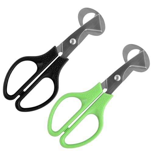 volumoon 2 Stück Wachteleierschere Edelstahl, Eierschalenöffner, Wachtel-Ei-Öffner, Eierteiler, Taubeneierschere, Wachteleierknacker, Eieröffner für Wachteln, Küchenhelfer, Grün, Schwarz