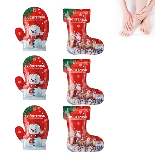 Maschera per Mani E Piedi 6 Paia, Regalo Di Natale, Piedi Esfoliante Naturale, Calzini Idratanti per Più Morbidi E Lisci in 20 Minuti, Per Uomini E Donne