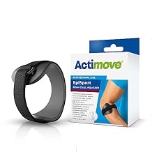 Actimove Professional EpiSport Epicondylitis Clasp for Men/Women | Tennis Elbow Strap Tendonitis Arm Band, Counterforce Brace & Elbow Band for Bursitis, Tendon Pain Relief, Black, X-Small