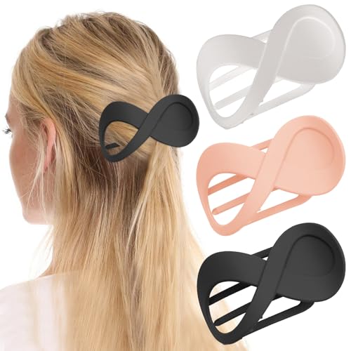 3 Piezas Pinzas Para El Pelo, Antideslizante Pinza Pelo Mujer, para Señoras y Niñas Mujeres Pelo Grueso y Fino Elegante Accesorio para El Pelo (Blanco Negro Rosa)