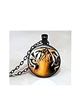 kachelbilder  One Life ,one jewerly Tiger-Kachel-Halskette, Glasfliesen-Anhänger, Tierschmuck, reine Handarbeit